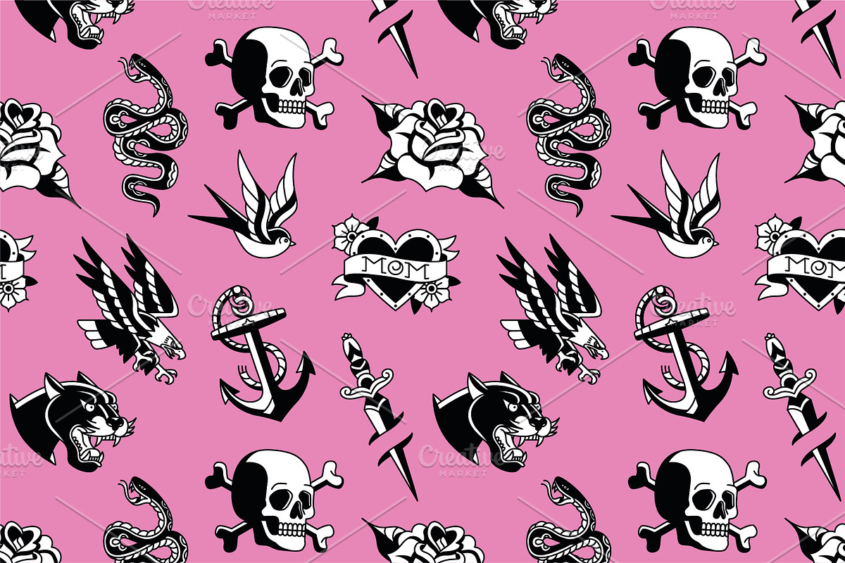 Old School Tattoo Vector Pack, an Animal Illustration by Andres M Rodriguez (Photo 4 of 8)