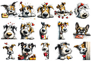 Funny Valentine's Peeking Dog Clipar, an Illustration by OK Design (Thumbnail 3 of 6)