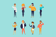 People talk on the phone, a Person Illustration by Podis (Thumbnail 1 of 3)