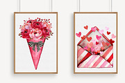 Watercolor Valentines Day Clipart, an Illustration by Libby Wishes (Thumbnail 3 of 7)