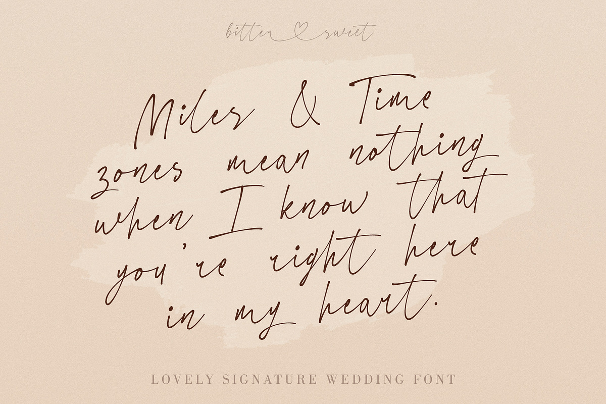 Bitter Sweet - Signature, a Handwritten Font by SemutHitam Creative (Photo 8 of 12)
