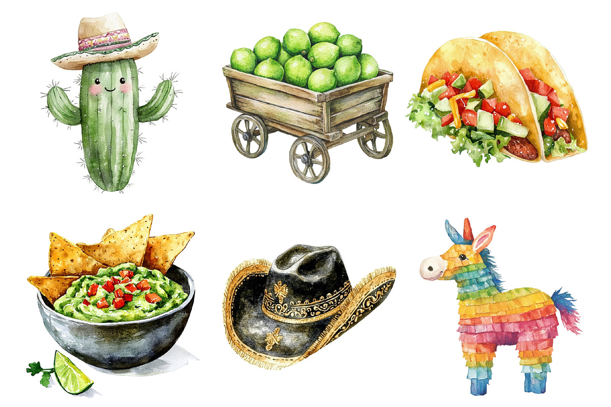 Watercolor Cinco De Mayo Clipart PNG, an Illustration by SinaCreation (Photo 4 of 5)