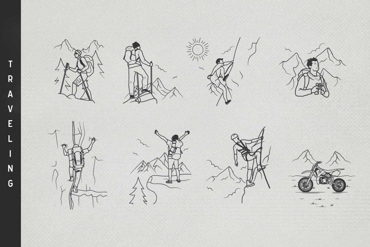 100+ PREMIUM HANDDRAWN ADVENTURE SET, an Object Graphic by Vibesteam (Photo 10 of 13)