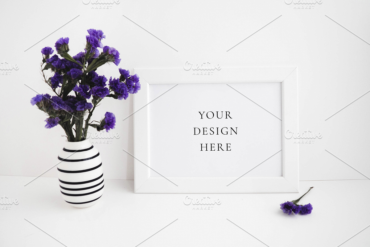 Lavender Floral Spring Frame Mockup, a Print Template by Imperium Nordique