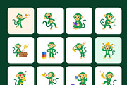 100 Cute Monkey Vector Icons, an Emoji Icon by Creative Stall (Thumbnail 9 of 11)