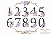 Lavender Floral Numbers Clip Art, an Illustration by Amanda Ilkov (Thumbnail 1 of 5)