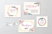 Cute boho wedding invitation set1#, an Invitation Template by Piixypeach (Thumbnail 6 of 7)