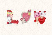 Retro Valentine's Day Clip Art, a Seasonal Illustration by Patterns for Dessert (Thumbnail 4 of 6)