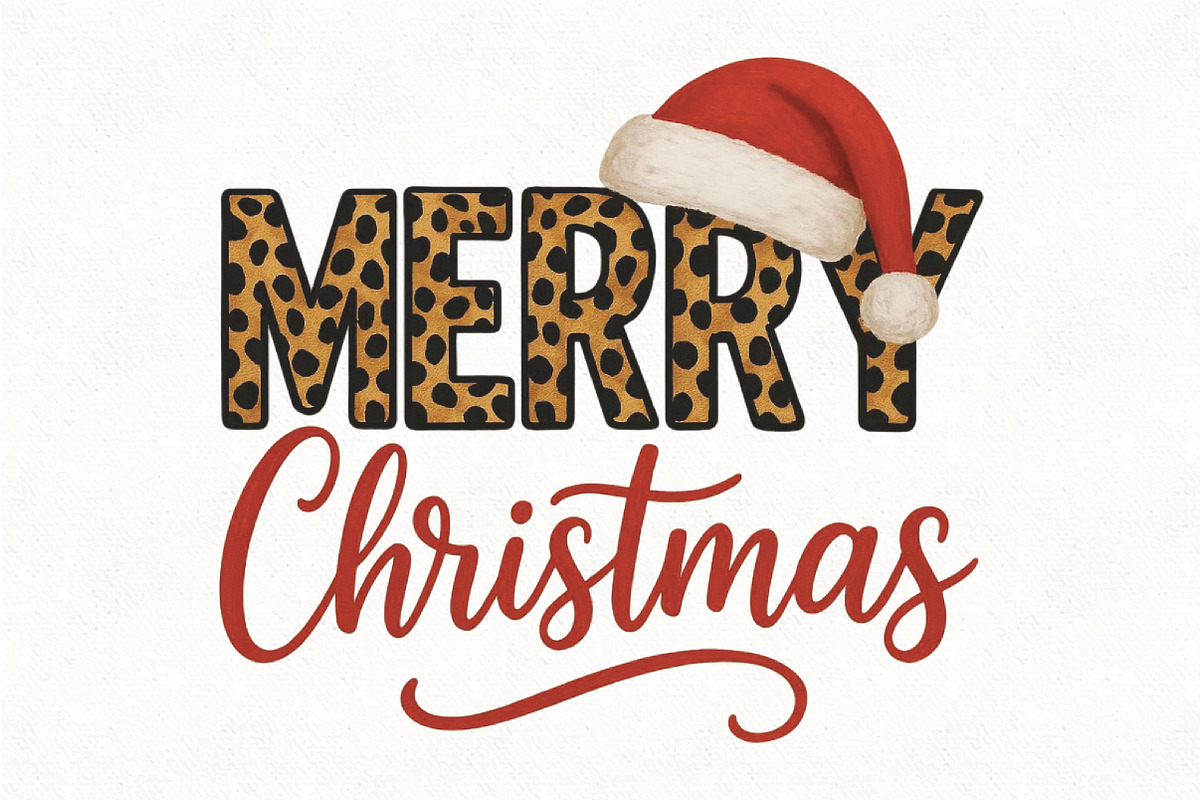 Merry Christmas Leopard Santa Hat, an Illustration by CraftArtStudio (Photo 1 of 4)