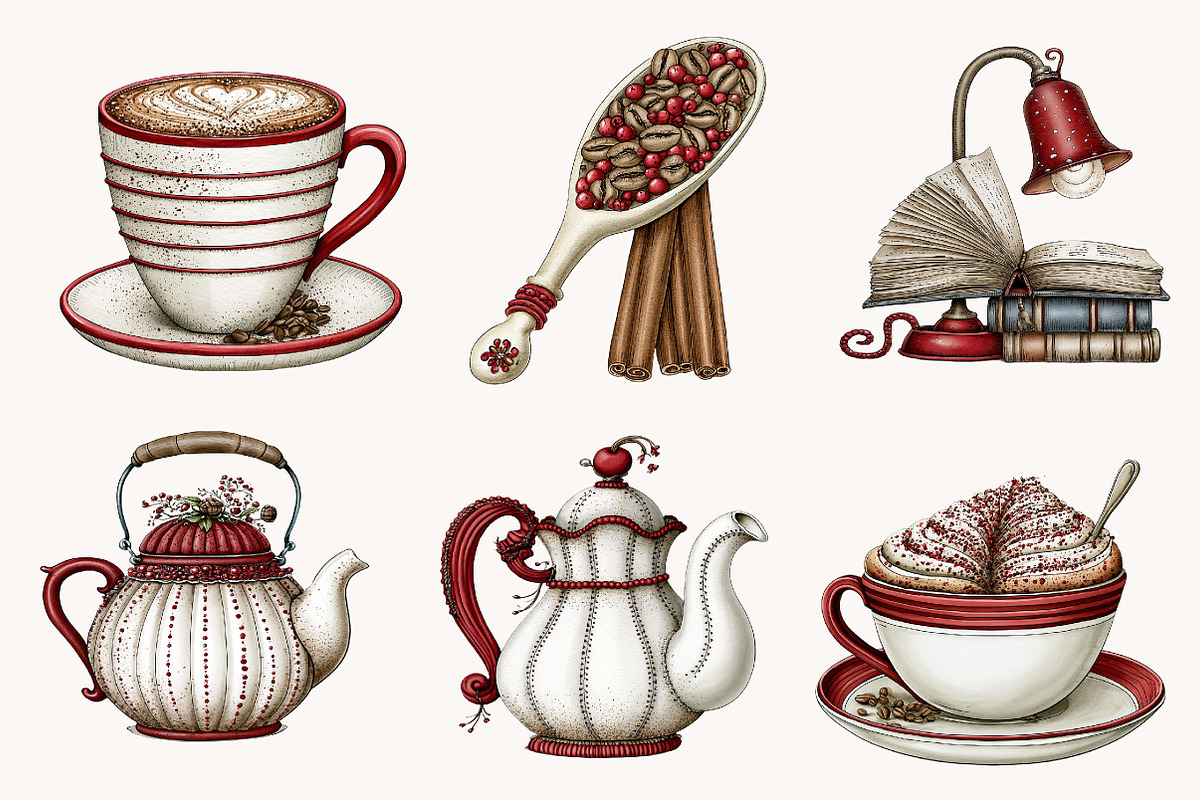 Coffee & Reading Moments Clipart, a Seasonal Illustration by Designworld (Photo 5 of 9)
