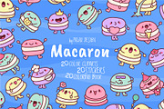Macaron Character Bundle, a Food Illustration by Palau (Thumbnail 1 of 9)