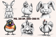 Farm Animals Pencil Sketches, an Animal Illustration by PrintHaven Designs (Thumbnail 6 of 10)