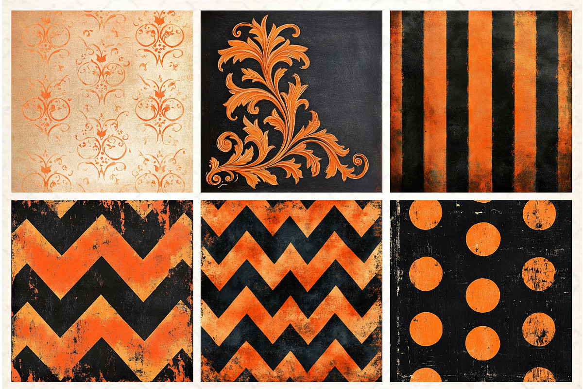 Vintage Halloween Digital Papers, a Pattern Graphic by Libby Wishes (Photo 2 of 6)