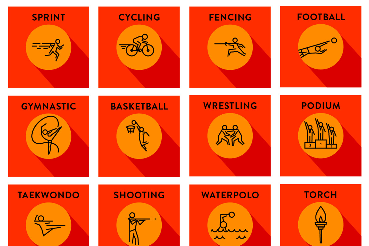 20 Minimal Olympic Vector Icons, an Outline Icon by Kursat Unsal (Photo 5 of 7)