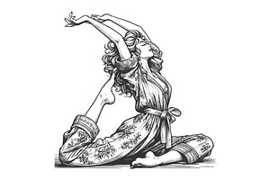 Woman Doing Yoga Pose vector, a Person Illustration by AlexArt
