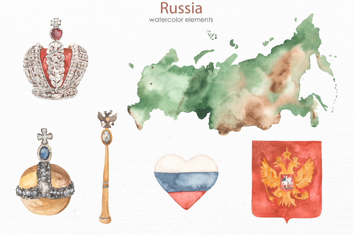 Russia watercolor collection, a Texture Illustration by Marina Ermakova (Photo 4 of 11)