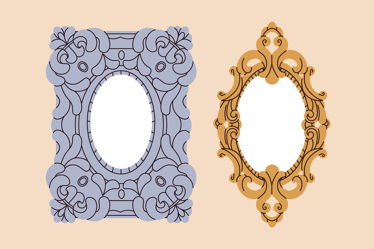 Vintage picture frames, borders set, an Object Illustration by Good Studio (Photo 9 of 16)