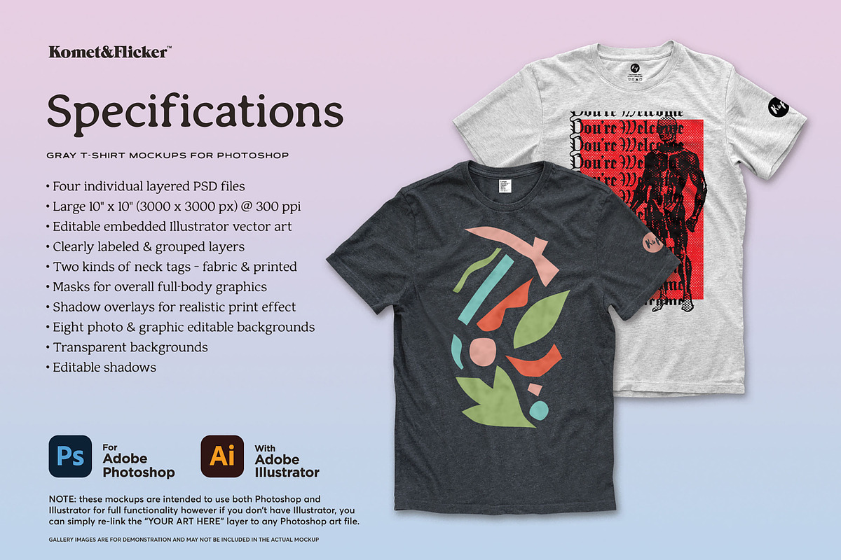 Gray T-Shirt Mockups, a Shirt Mockup by Komet & Flicker (Photo 9 of 9)