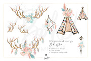 Boho Animals Woodland Clipart, an Animal Illustration by KaramfilaS (Thumbnail 3 of 9)