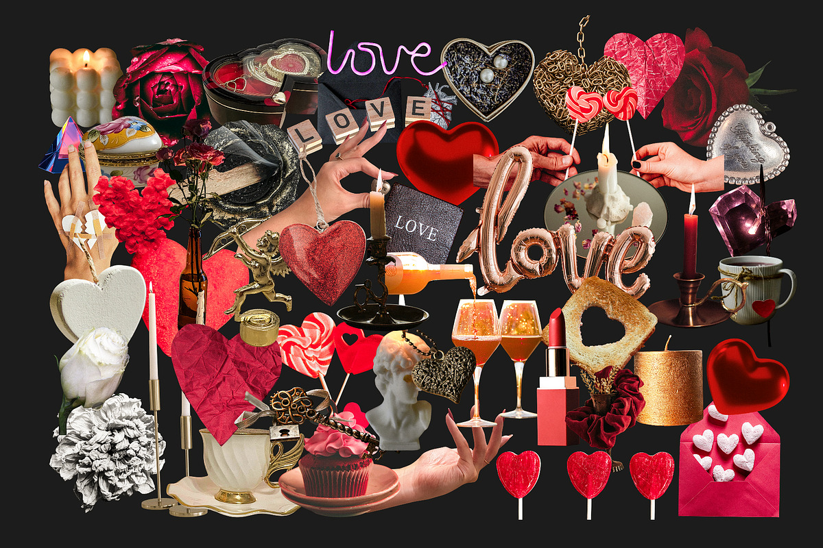 Moody Valentine Collage Kit, an Object Graphic by Anzhelika (Photo 9 of 12)