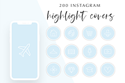 200 Instagram Story Highlight Icons, a Social Media Template by Blog&Glow (Thumbnail 1 of 4)