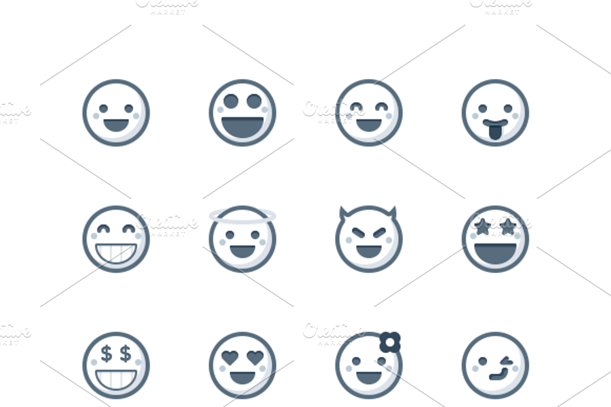 Emoticons Pack, an Icon by Mir store (Photo 3 of 3)