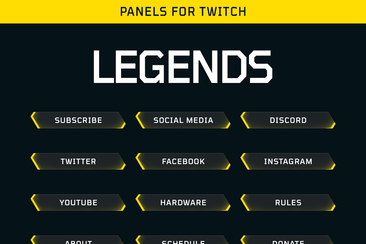 Legends Twitch Panels - 8 Colors, a Social Media Template by Gear Store (Photo 6 of 8)