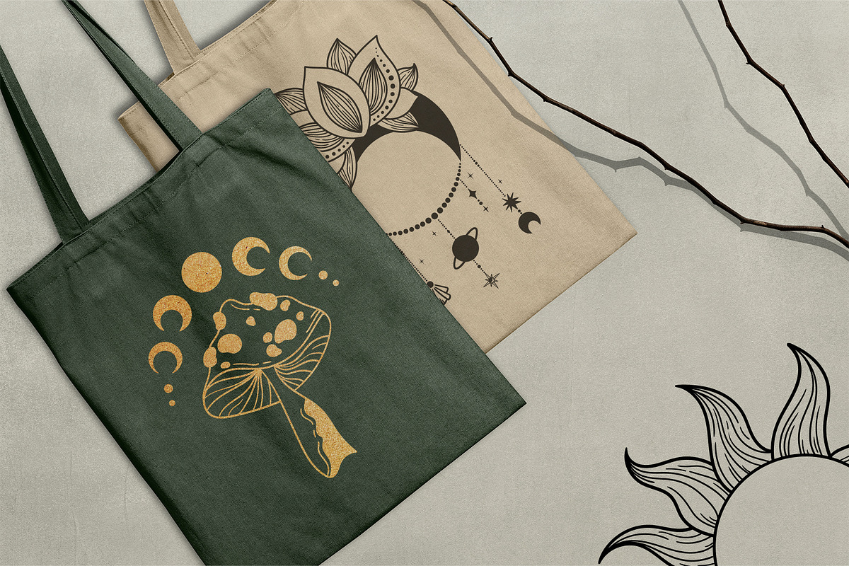 Moon flowers - celestial graphic kit, an Illustration by My Space Garden (Photo 9 of 18)