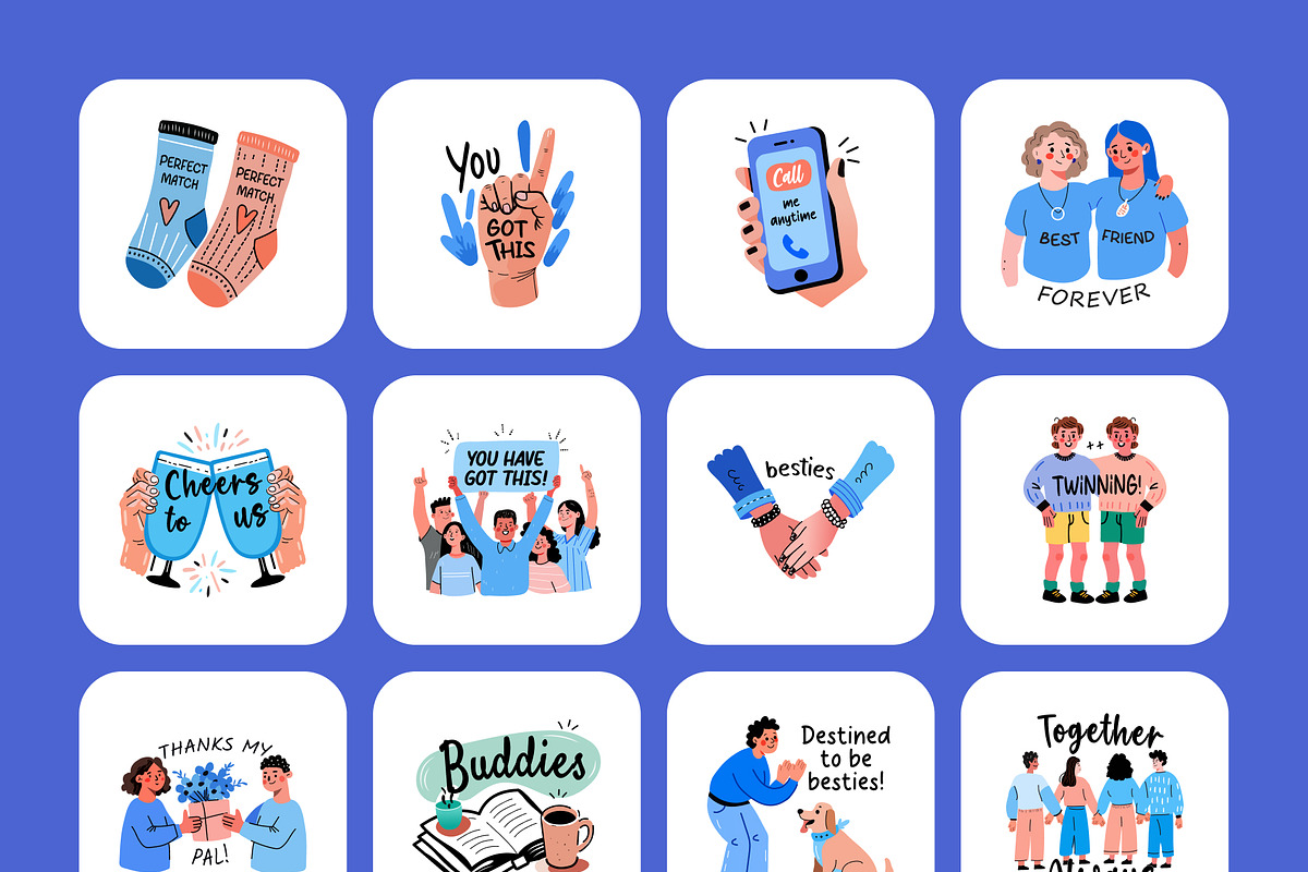 Friends Stickers Pack, an Emoji Icon by Prosymbols (Photo 7 of 9)
