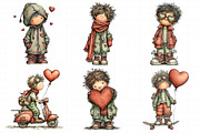 Quirky Valentine Boy PNG Set, an Illustration by Daily.Designs (Thumbnail 4 of 5)