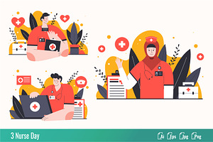 Nurse Day - Flat Illustration, a Healthcare Illustration by SlideFactory