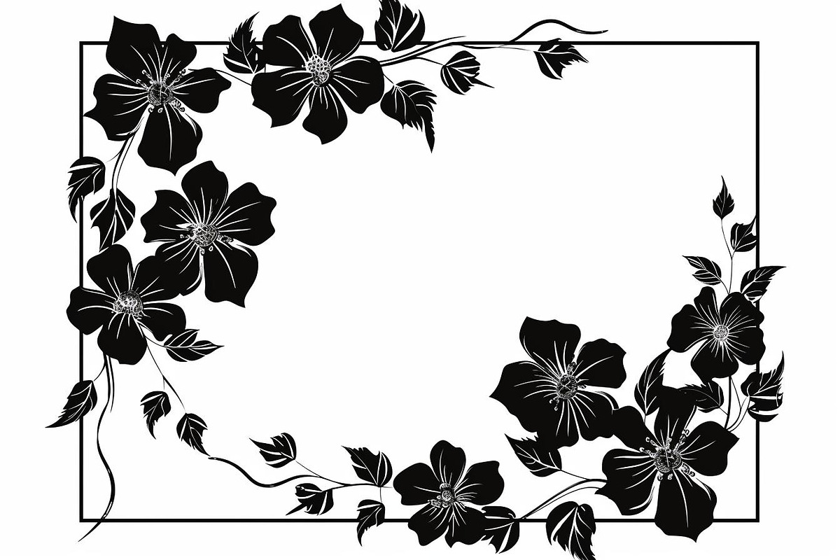 Black Flower Border Bundle, an Illustration by hafijul (Photo 5 of 9)