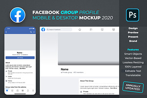 Facebook Group Profile Mockup