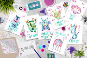 Funny Monsters| watercolor set, an Illustration by SimpleLesia (Thumbnail 3 of 7)