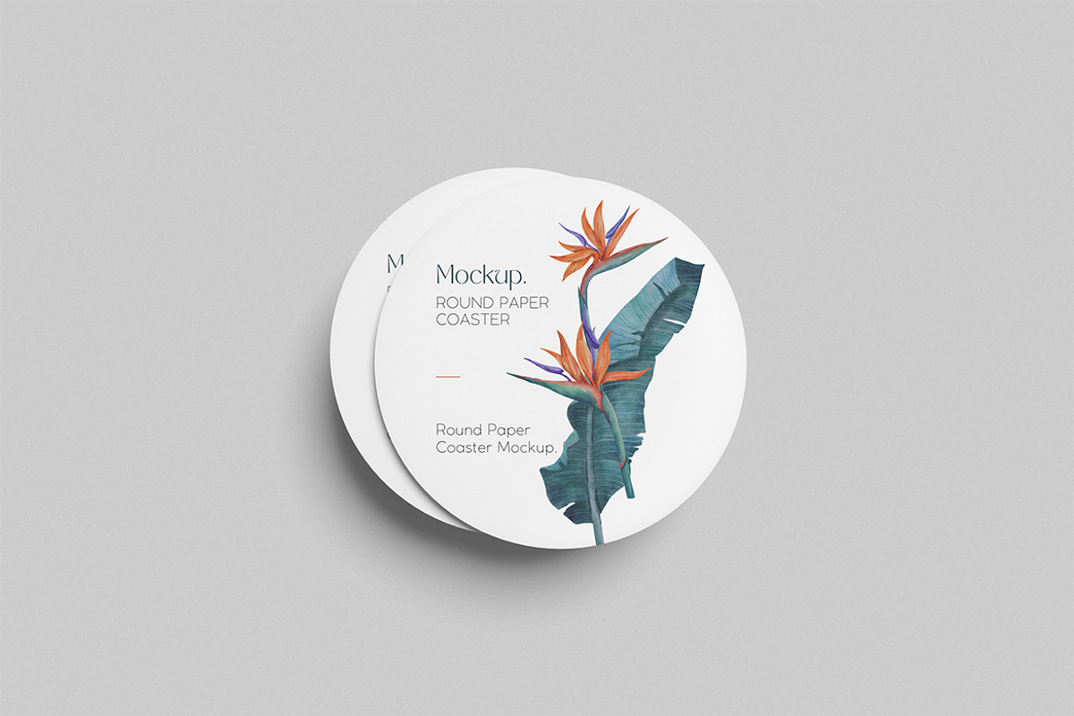 Round Paper Coaster Mockup, an Advertising Mockup by swsi-studio (Photo 2 of 5)