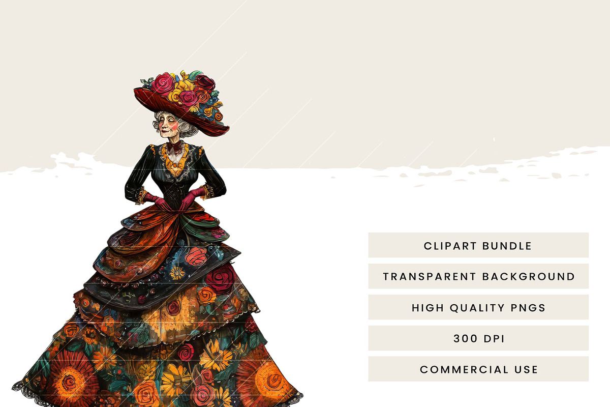Old Victorian Ladies Clipart Bundle, a Person Illustration by Design Scotch (Photo 7 of 8)