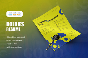Boldies - Resume, a Resume Template by AQR Studio