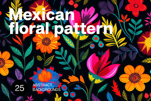 Mexican Floral Pattern. 25 Bundle