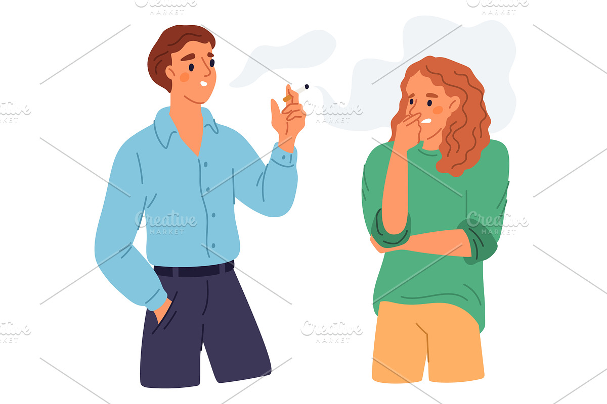 Woman covers her nose with hand to, a Person Illustration by Vectorbuum