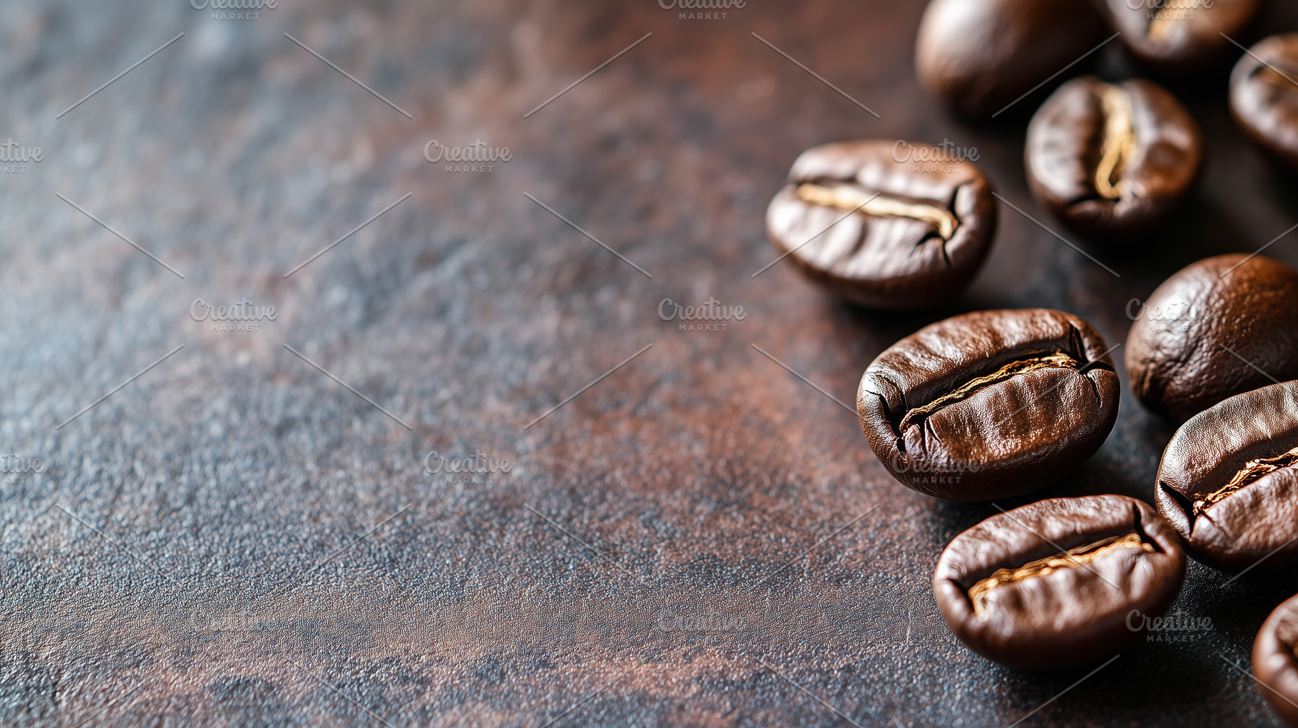 Coffee beans isolated on dark stone, a Food & Drink Photo by MistyDay