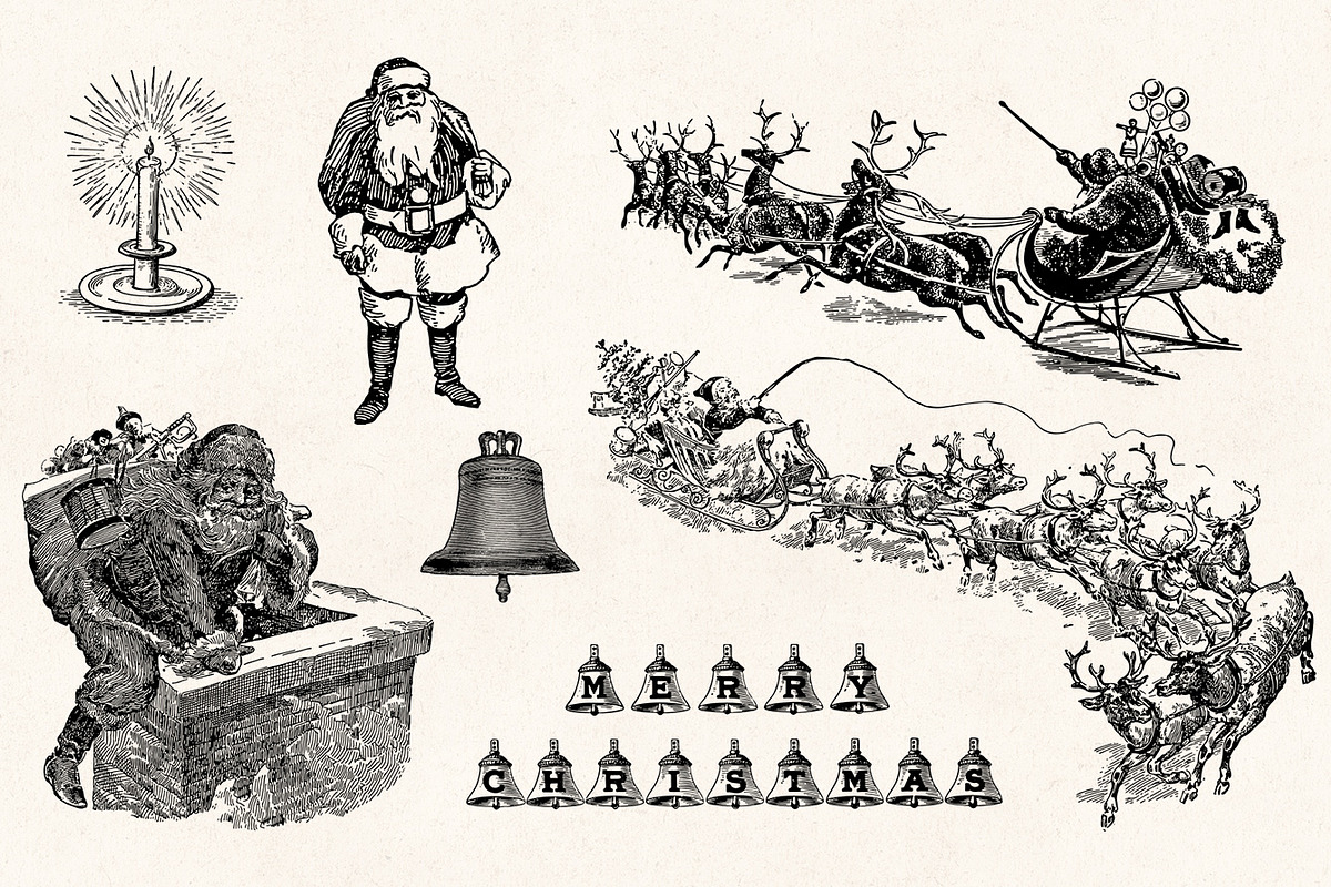 Winter Holidays - Vintage Engravings, a Decorative Illustration by Graphic Goods (Photo 2 of 10)