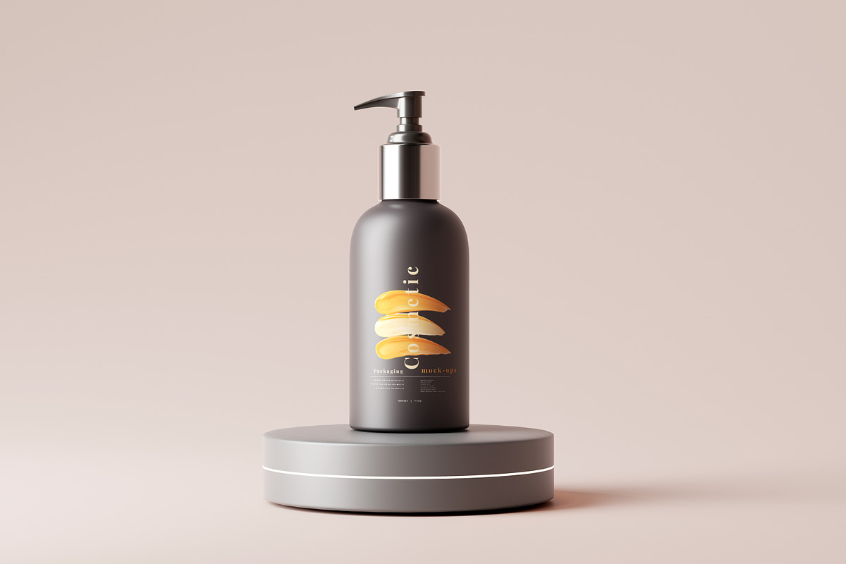 Dark Plastic Cosmetic Mockup Bundle, a Cups & Container Mockup by pmvch (Photo 79 of 111)