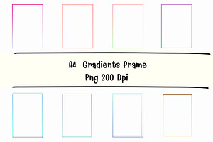 25 PNG Gradients Frame Graphic