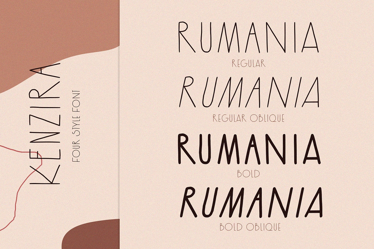 Kenzira - A Hand Drawn Art Deco Font, a Sans Serif Font by Graphicfresh (Photo 3 of 7)