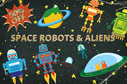 Space Aliens and Robots, an Illustration by lingard design (Thumbnail 1 of 7)