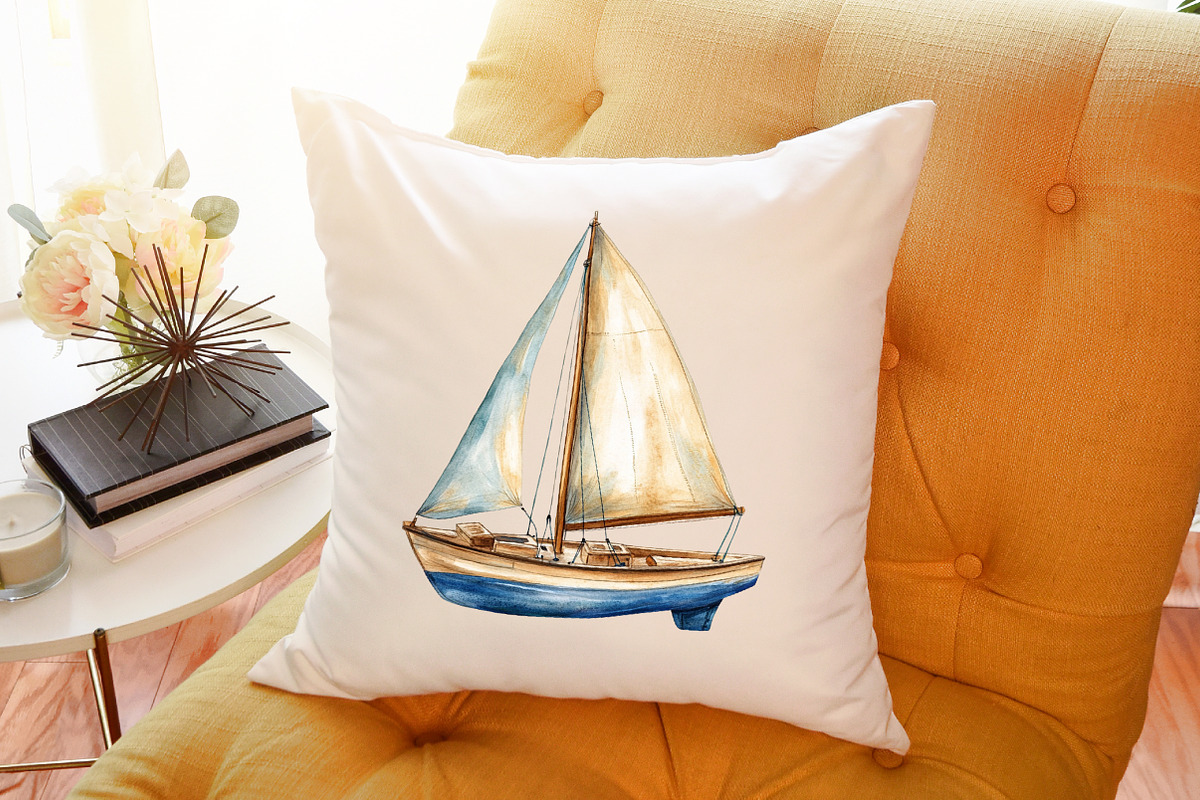 Watercolor Coastal Decor Clipart Set, an Illustration by Sublimation Artist (Photo 6 of 6)