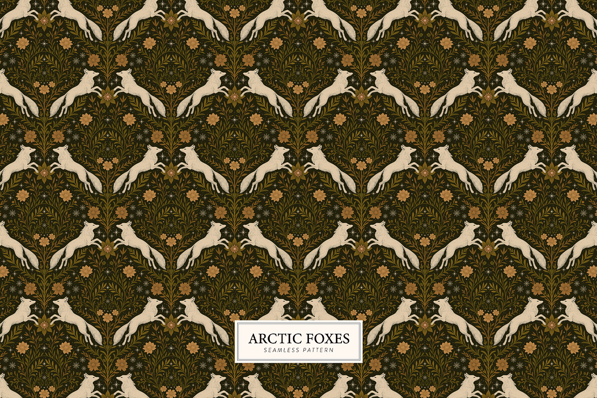 Arctic Foxes Seamless Pattern, a Pattern Graphic by Dina Mae (Photo 11 of 15)