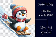 Watercolor Ice Penguin Clipart PNG, a Work Illustration by Dream Creation (Thumbnail 4 of 6)