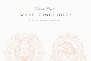 Toile Safari Animals Beige, an Animal Illustration by Invite to Clipart (Thumbnail 10 of 14)