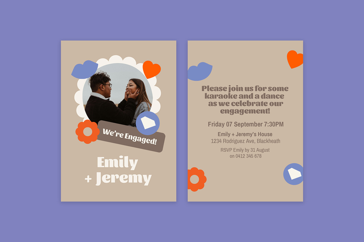 Emily + Jeremy Engagement Invitation, an Invitation Template by Mountain Folk Creative (Photo 2 of 6)